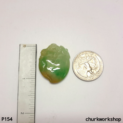 Multi color jade peach pendant