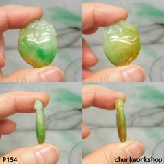 Multi color jade peach pendant