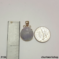 14K lavender jade lady bug pendant