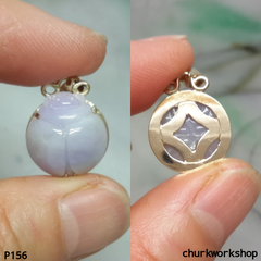 14K lavender jade lady bug pendant