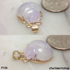 14K lavender jade lady bug pendant