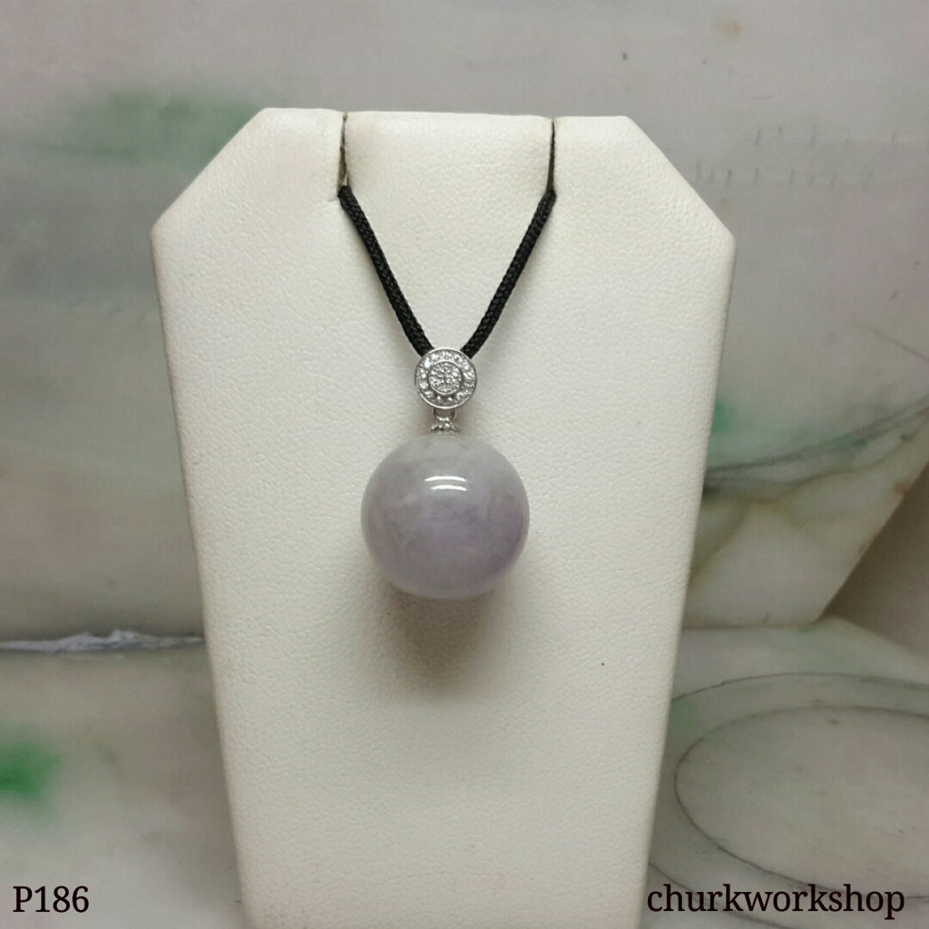 Lavender jade bead pendant