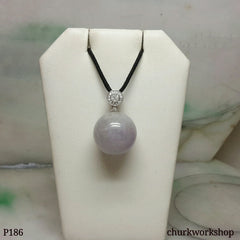 Lavender jade bead pendant