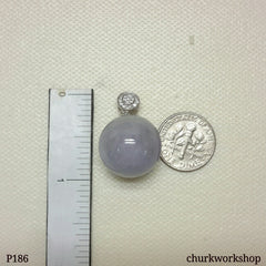 Lavender jade bead pendant