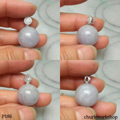 Lavender jade bead pendant