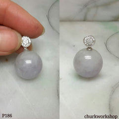 Lavender jade bead pendant