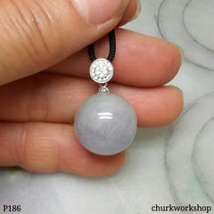 Lavender jade bead pendant