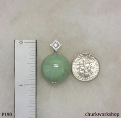 Light green jade bead pendant