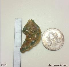 Multicolor jade dragon pendant