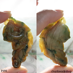 Multicolor jade dragon pendant