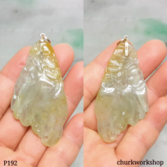Yellow jade Buddha hand pendant
