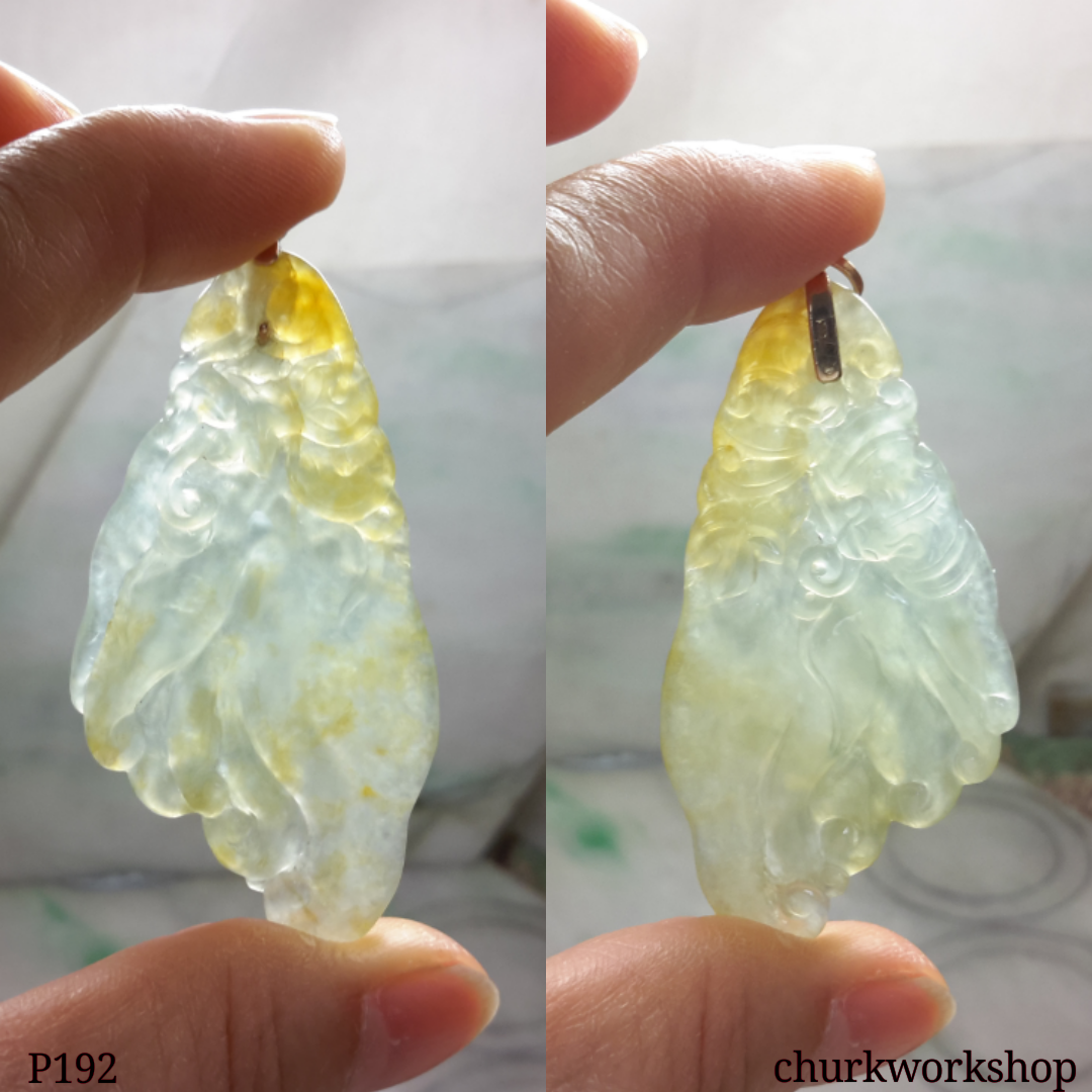 Yellow jade Buddha hand pendant