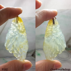 Yellow jade Buddha hand pendant