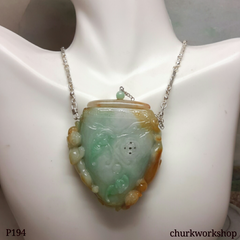 Large essential oil diffuser jade necklace