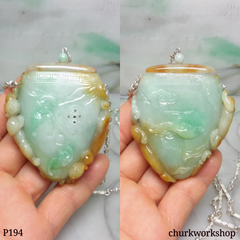 Large essential oil diffuser jade necklace