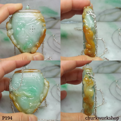 Large essential oil diffuser jade necklace