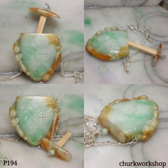 Large essential oil diffuser jade necklace