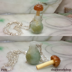 Essential oil diffuser jade necklace