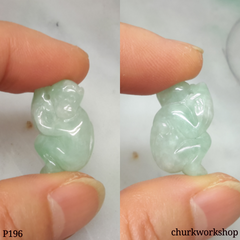 Light green jade monkey pendant