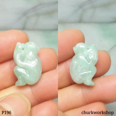 Light green jade monkey pendant