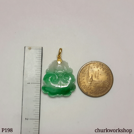 Green jade Bat & Ruyi pendant