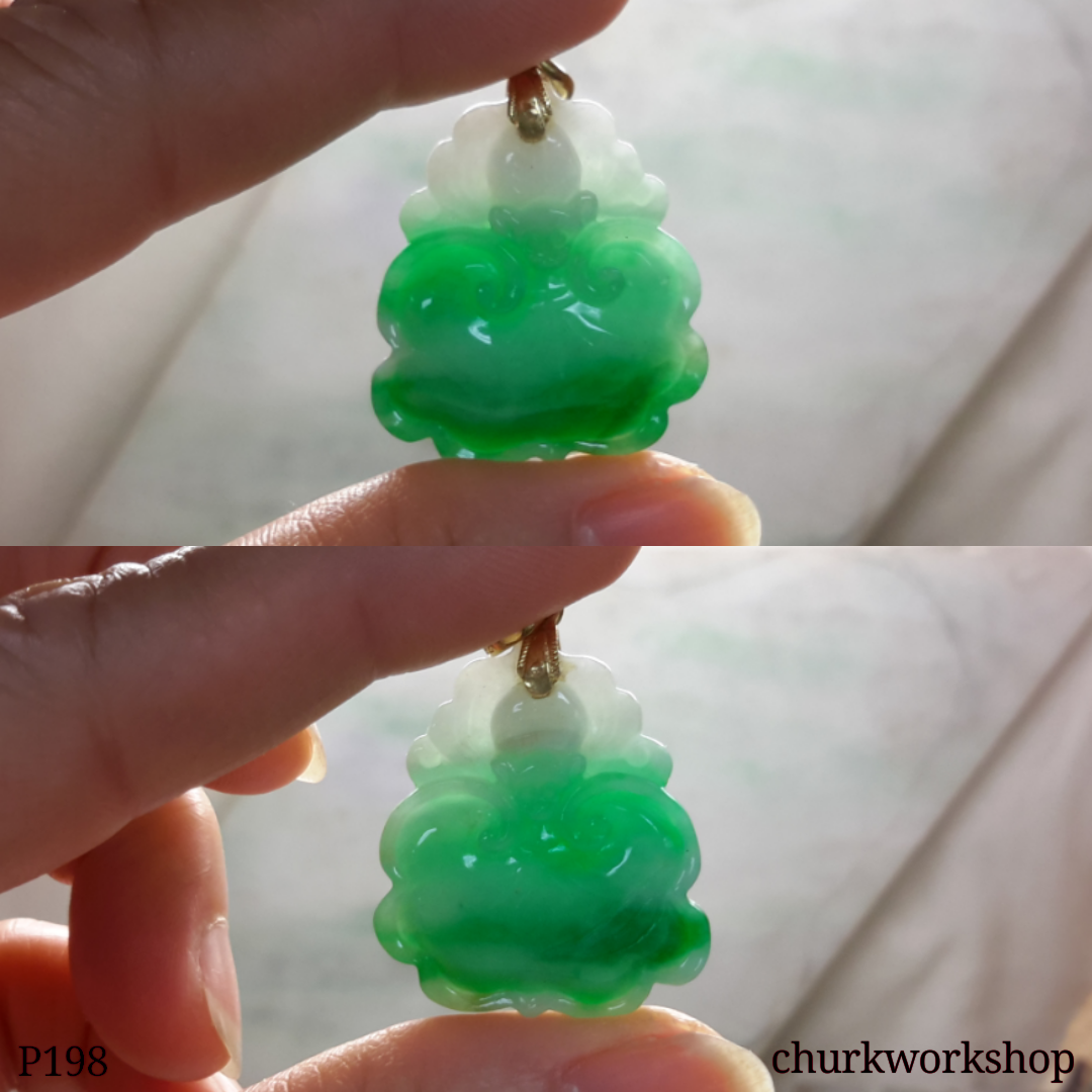 Green jade Bat & Ruyi pendant