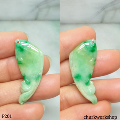 Green jade fish pendant