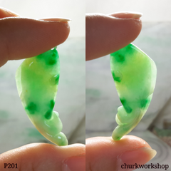 Green jade fish pendant