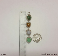 Multi-color jade beads pendant