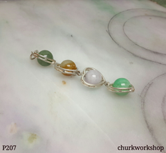 Multi-color jade beads pendant