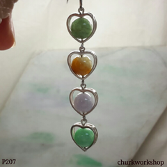 Multi-color jade beads pendant