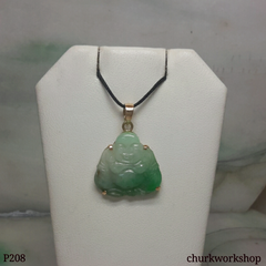 Green jade happy Buddha pendant