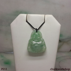 Light green jade happy Buddha pendant