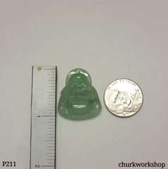 Light green jade happy Buddha pendant