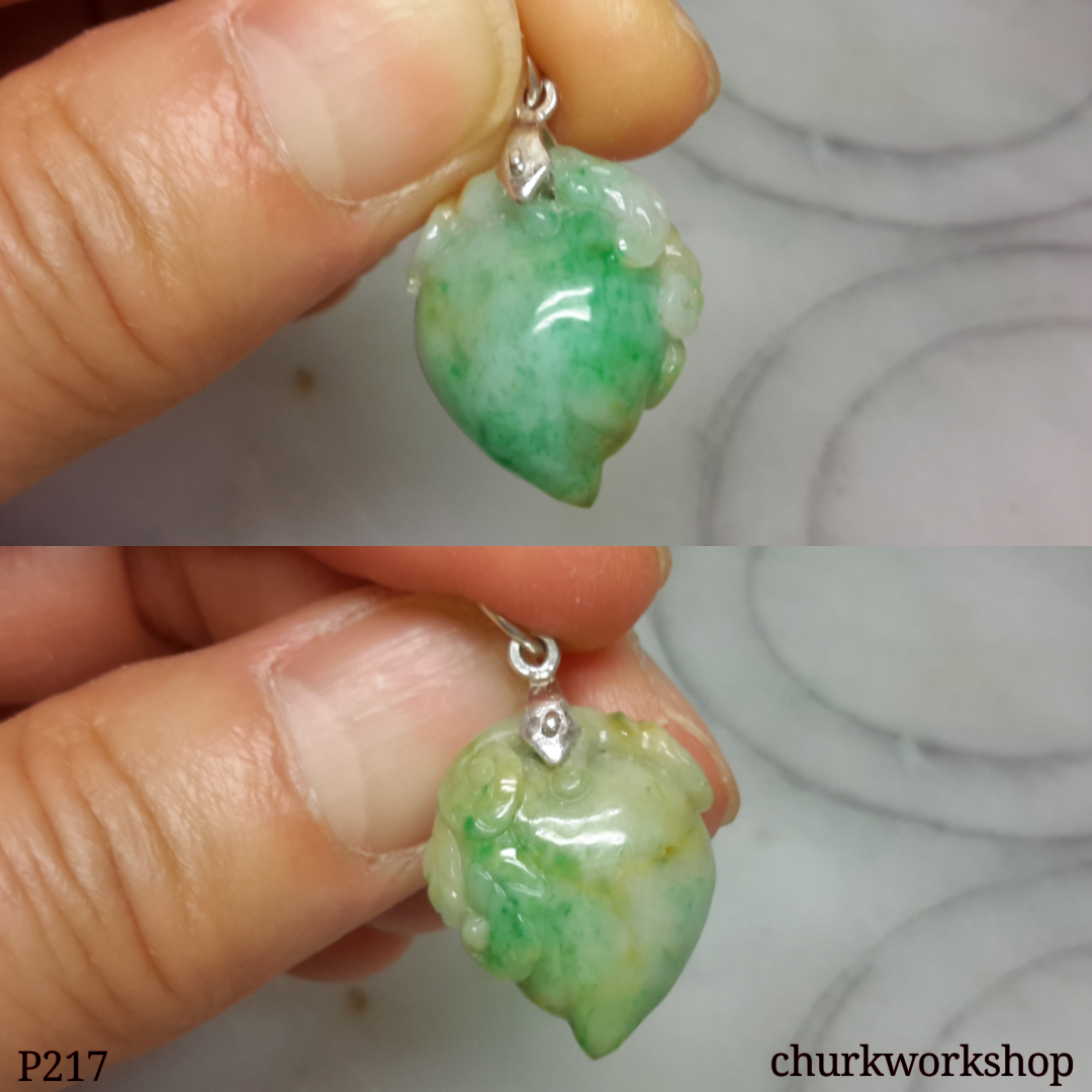 Small jade peach pendant