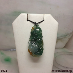 Bluish green jade duck pendant