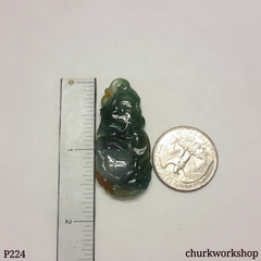 Bluish green jade duck pendant