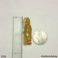 Red jade Guan Gong pendant (關公)