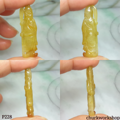 Red jade Guan Gong pendant (關公)