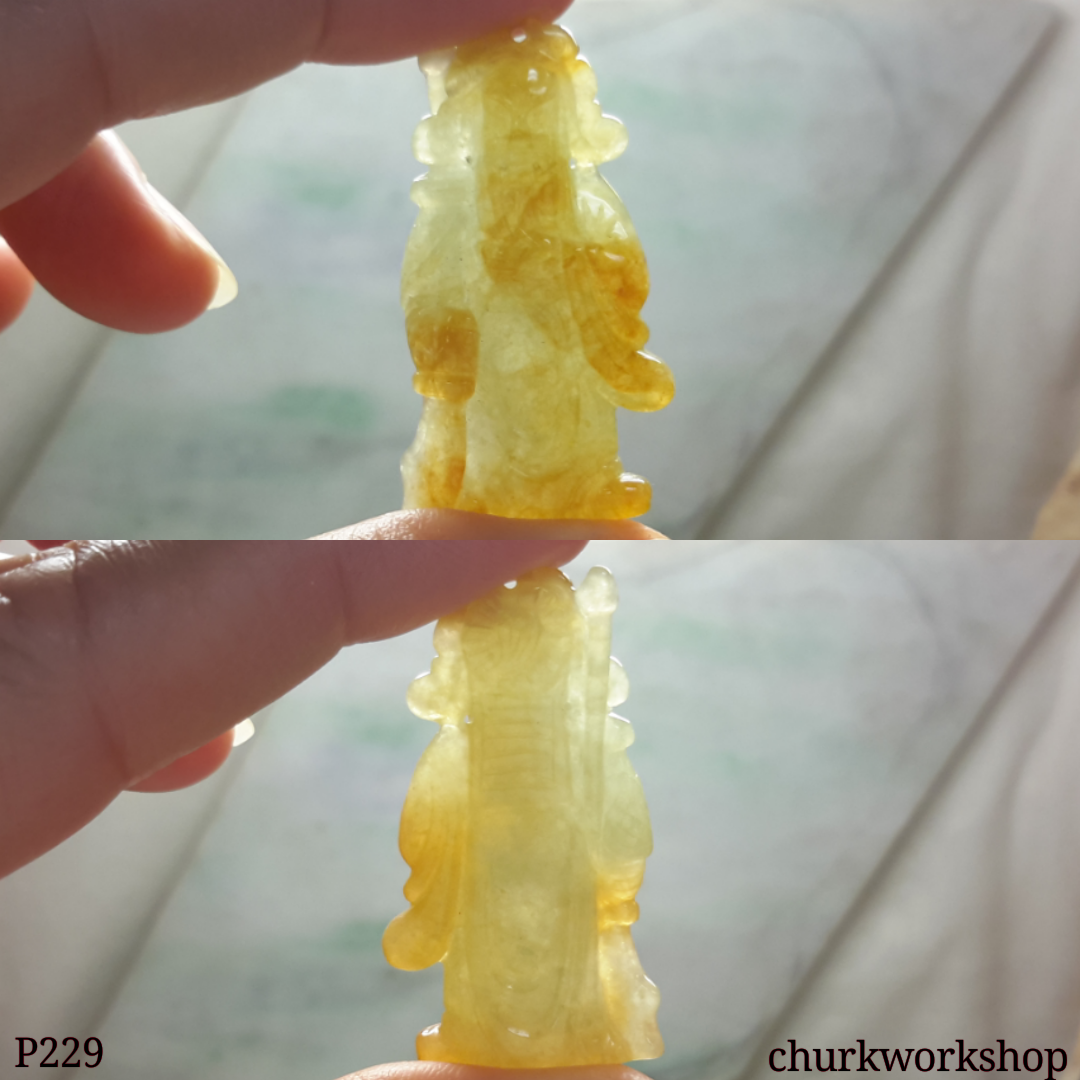 Guan Gong red jade pendant (關公)