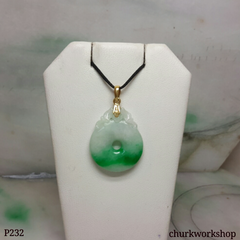 18K  jade coin pendant