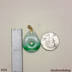 18K  jade coin pendant