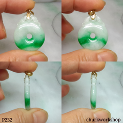 18K  jade coin pendant