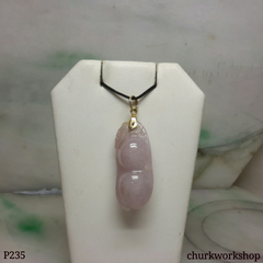 14K lavender jade bean pendant