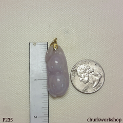 14K lavender jade bean pendant