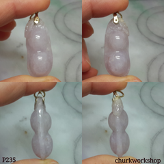 14K lavender jade bean pendant