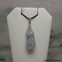 Lavender carved fingered citron jade pendant (佛手)