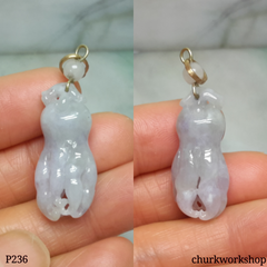 Lavender carved fingered citron jade pendant (佛手)