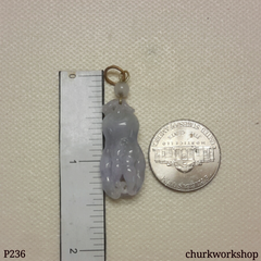Lavender carved fingered citron jade pendant (佛手)
