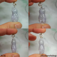 Lavender carved fingered citron jade pendant (佛手)